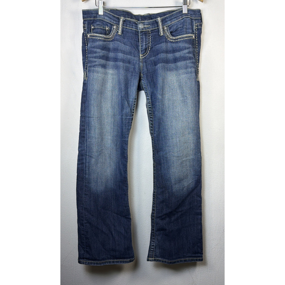 Buckle Daytrip Jeans Womens Leo 32R Bootcut Blue Denim Mid Rise DBK903R
